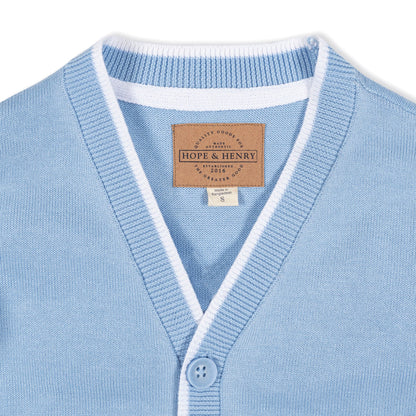 Baby Boy Organic Tipped Blue Cardigan