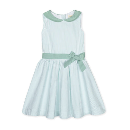 Organic Mint Seersucker Peter Pan Collar Dress