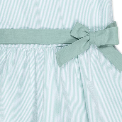 Organic Mint Seersucker Peter Pan Collar Dress