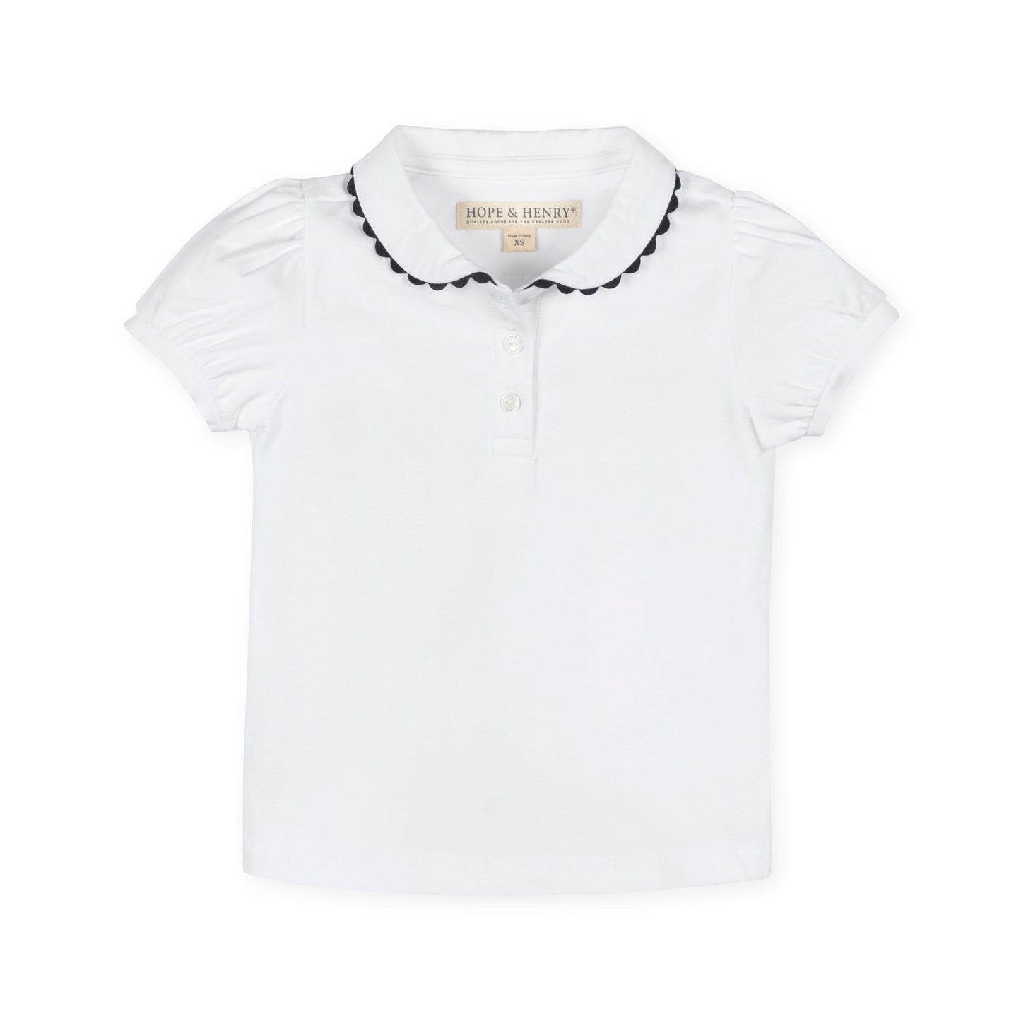 Girls Organic Puff Sleeve Polo