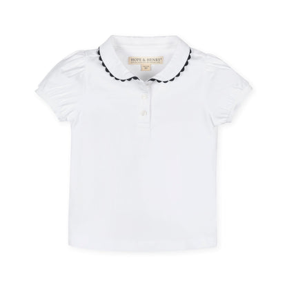 Girls Organic Puff Sleeve Polo