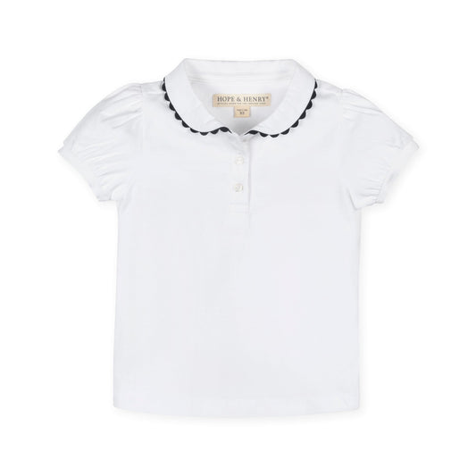 Girls Organic Puff Sleeve Polo