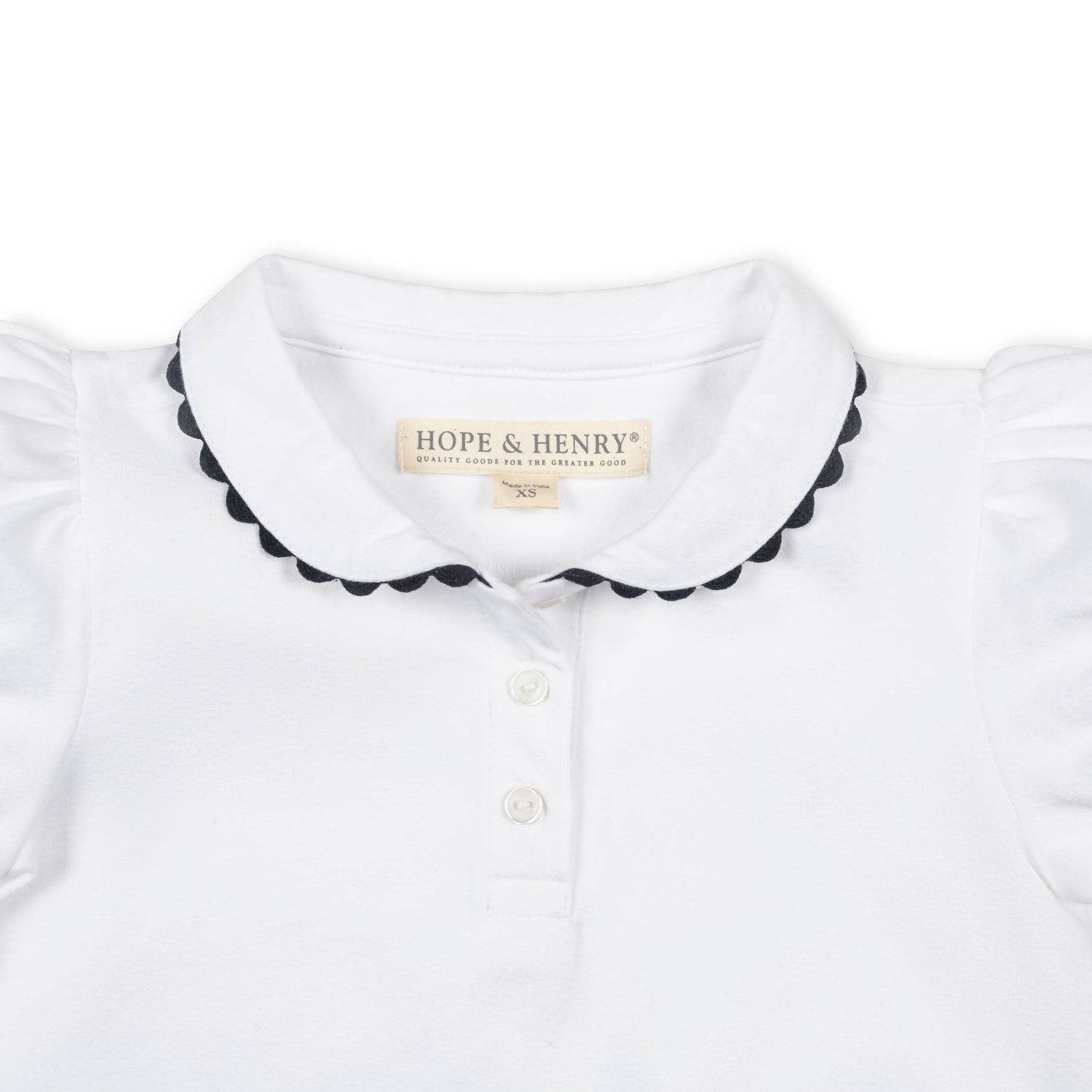 Girls Organic Puff Sleeve Polo