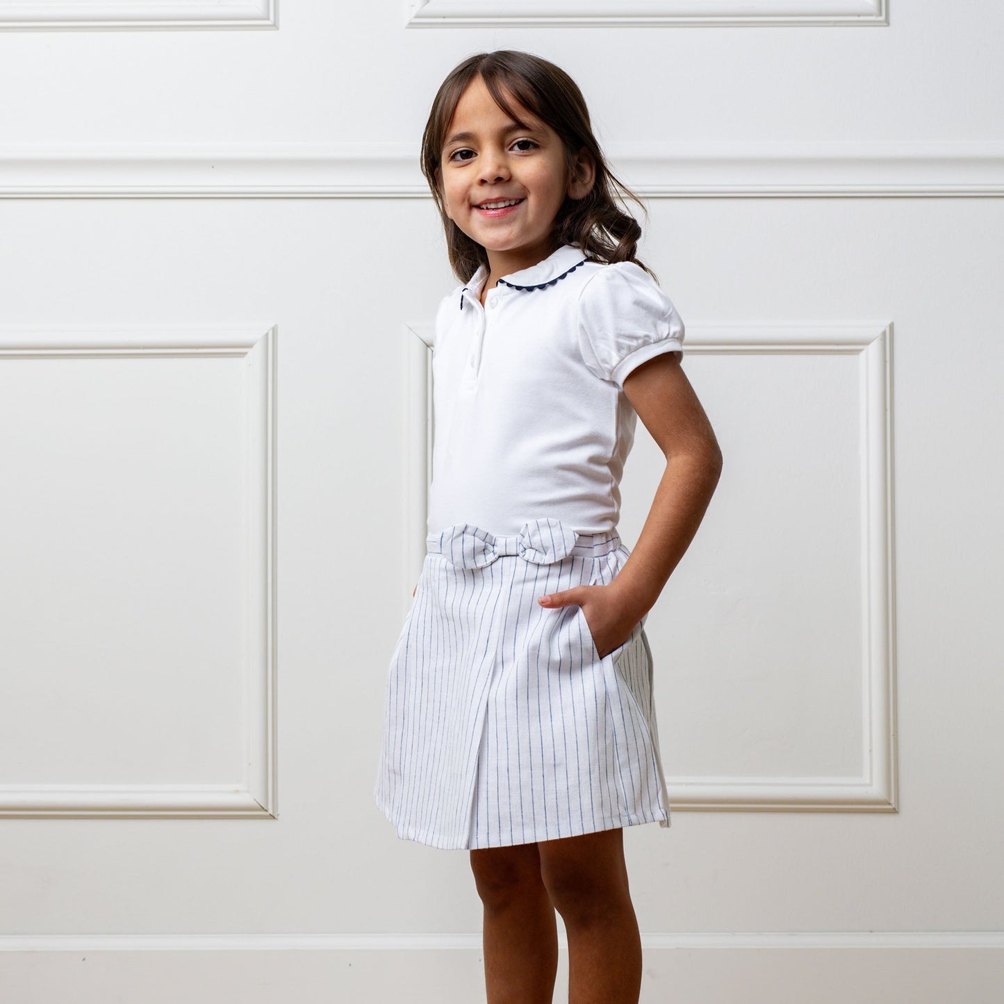 Girls Organic Puff Sleeve Polo