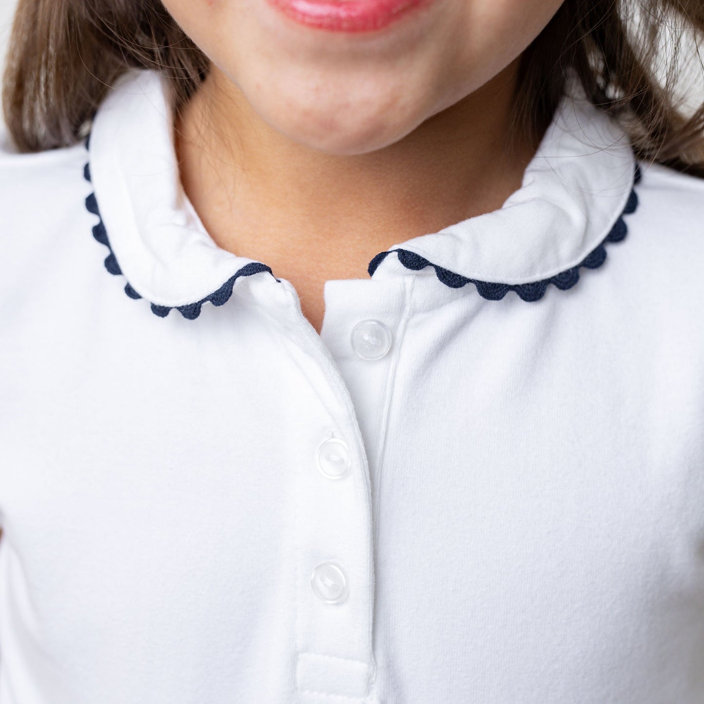 Girls Organic Puff Sleeve Polo