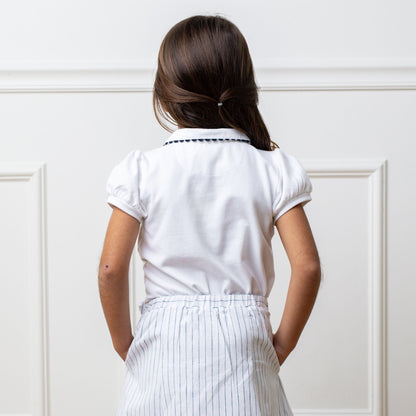 Girls Organic Puff Sleeve Polo