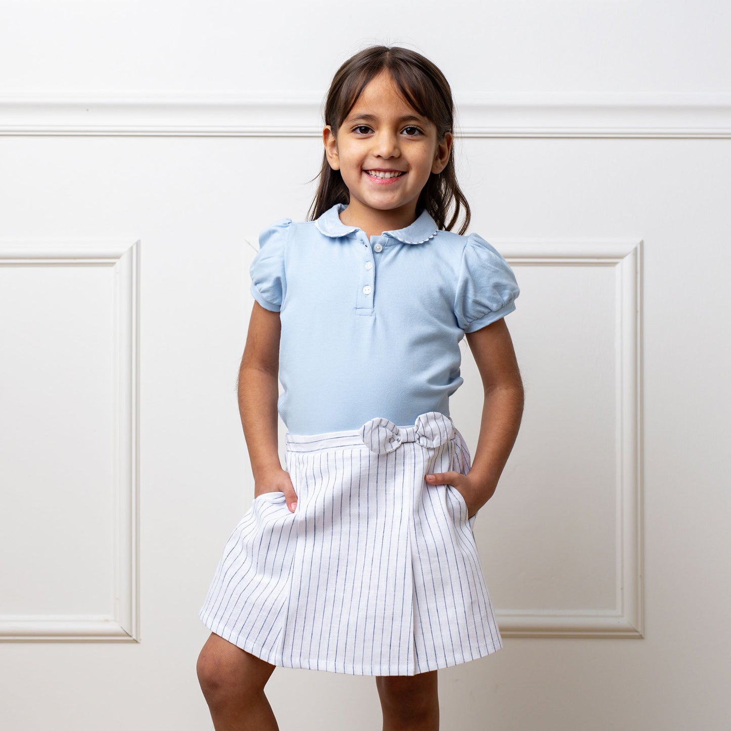 Girls Organic Puff Sleeve Polo