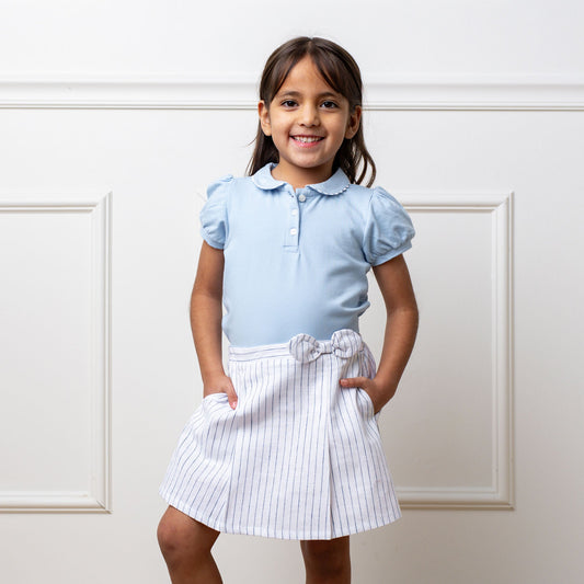 Girls Organic Puff Sleeve Polo