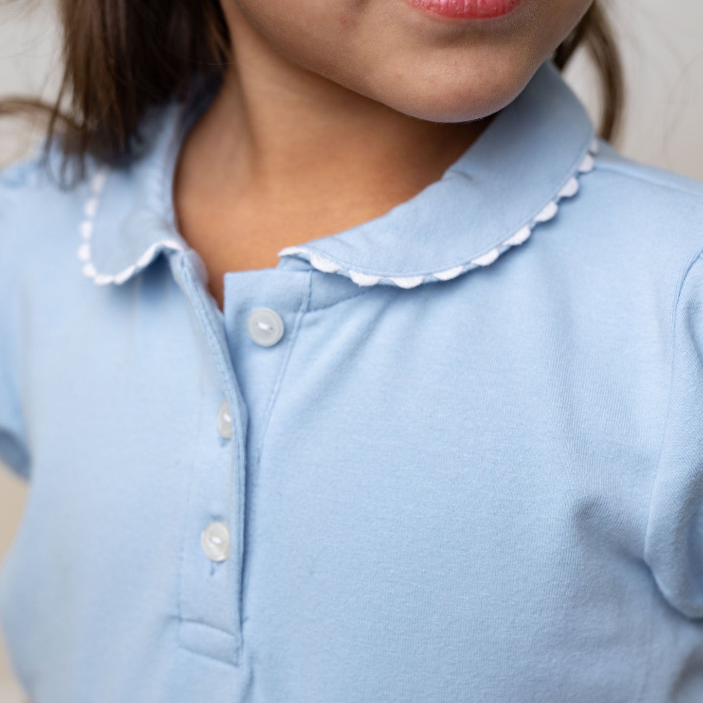 Girls Organic Puff Sleeve Polo