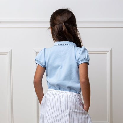 Girls Organic Puff Sleeve Polo