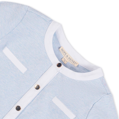 Girls Organic French Terry Contrast Trim Cardigan