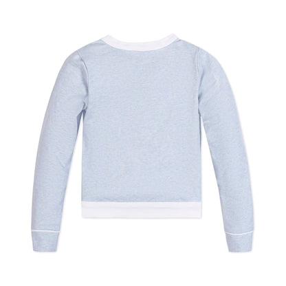 Girls Organic French Terry Contrast Trim Cardigan