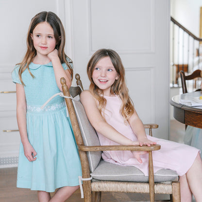 Girls Organic Pleated Sweater Dress - Rose Marl