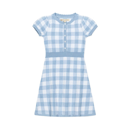 Girls Organic Button Front Sweater Dress