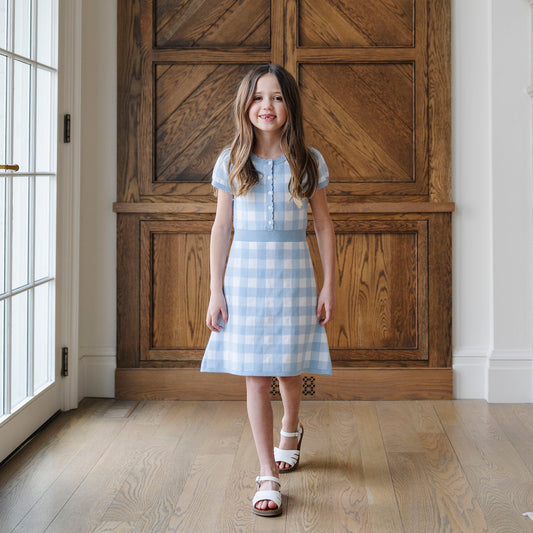 Girls Organic Button Front Sweater Dress