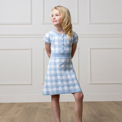 Girls Organic Button Front Sweater Dress