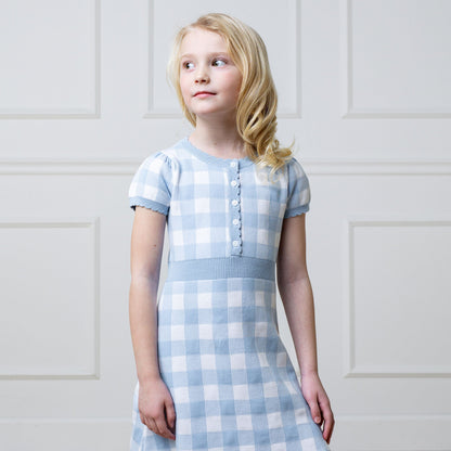Girls Organic Button Front Sweater Dress