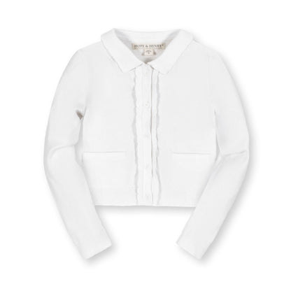Organic Girls Scallop Edge Cardigan - White