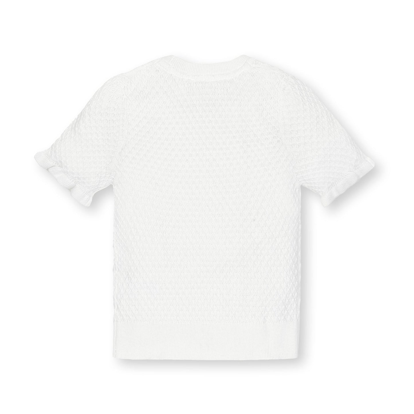 Girls Organic Ruffle Edge Sweater Top