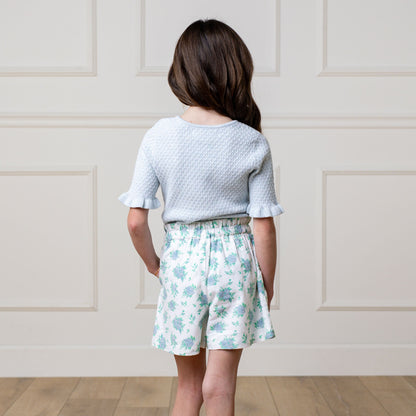Girls Organic Ruffle Edge Sweater Top