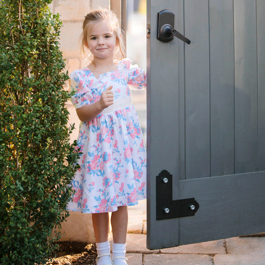 Girls Organic Puff Sleeve Party Dress