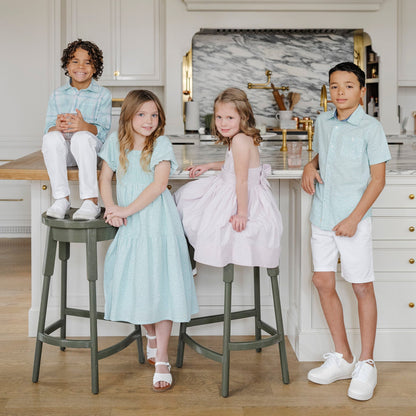 Girls Smocked Bubble Sleeve Dress