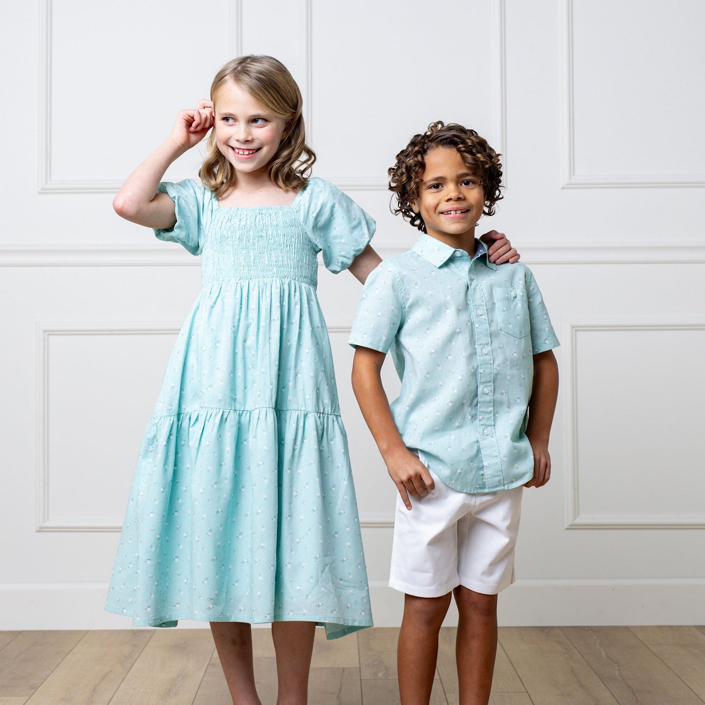 Girls Smocked Bubble Sleeve Dress