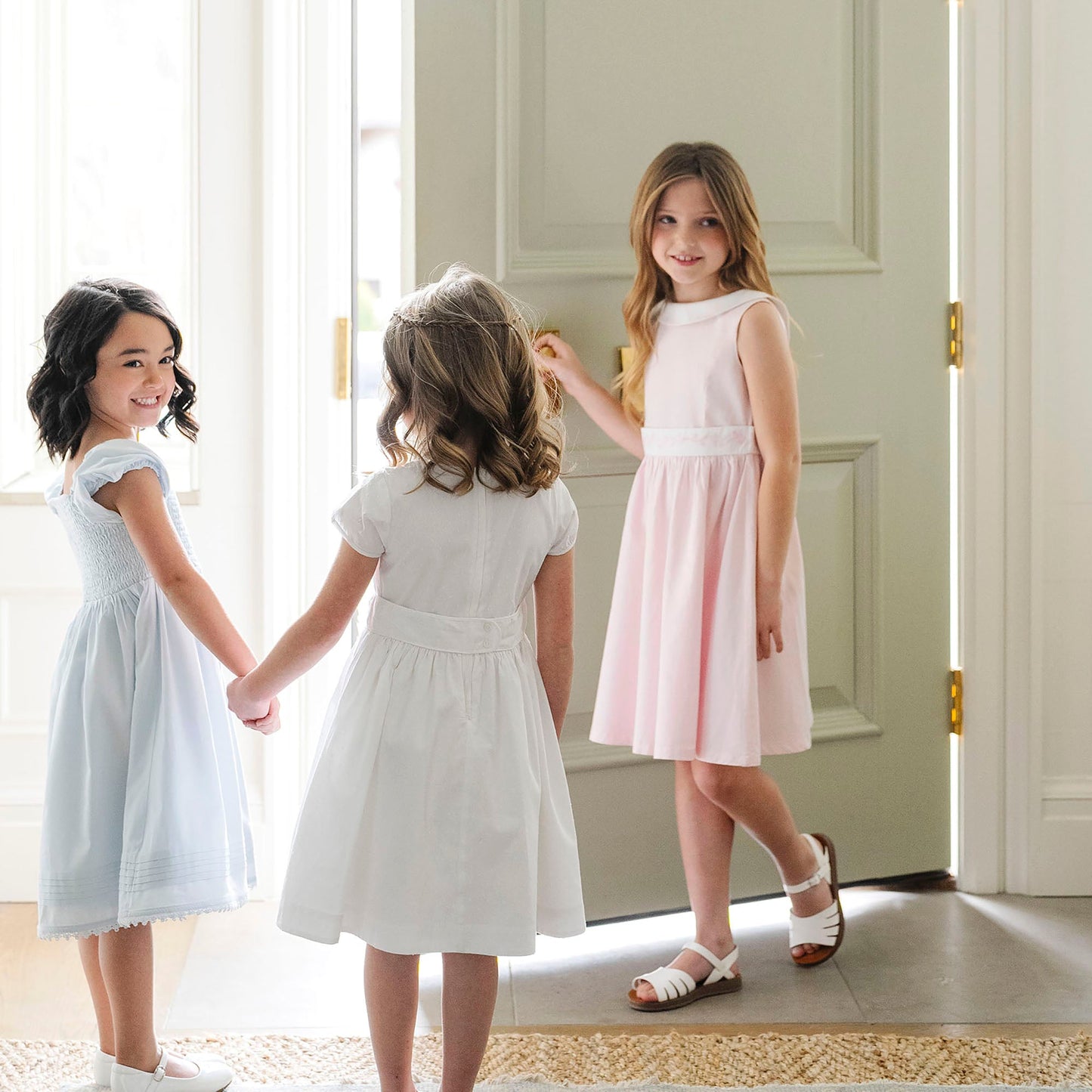 Organic Girls Sateen Party Dress - Pale Pink
