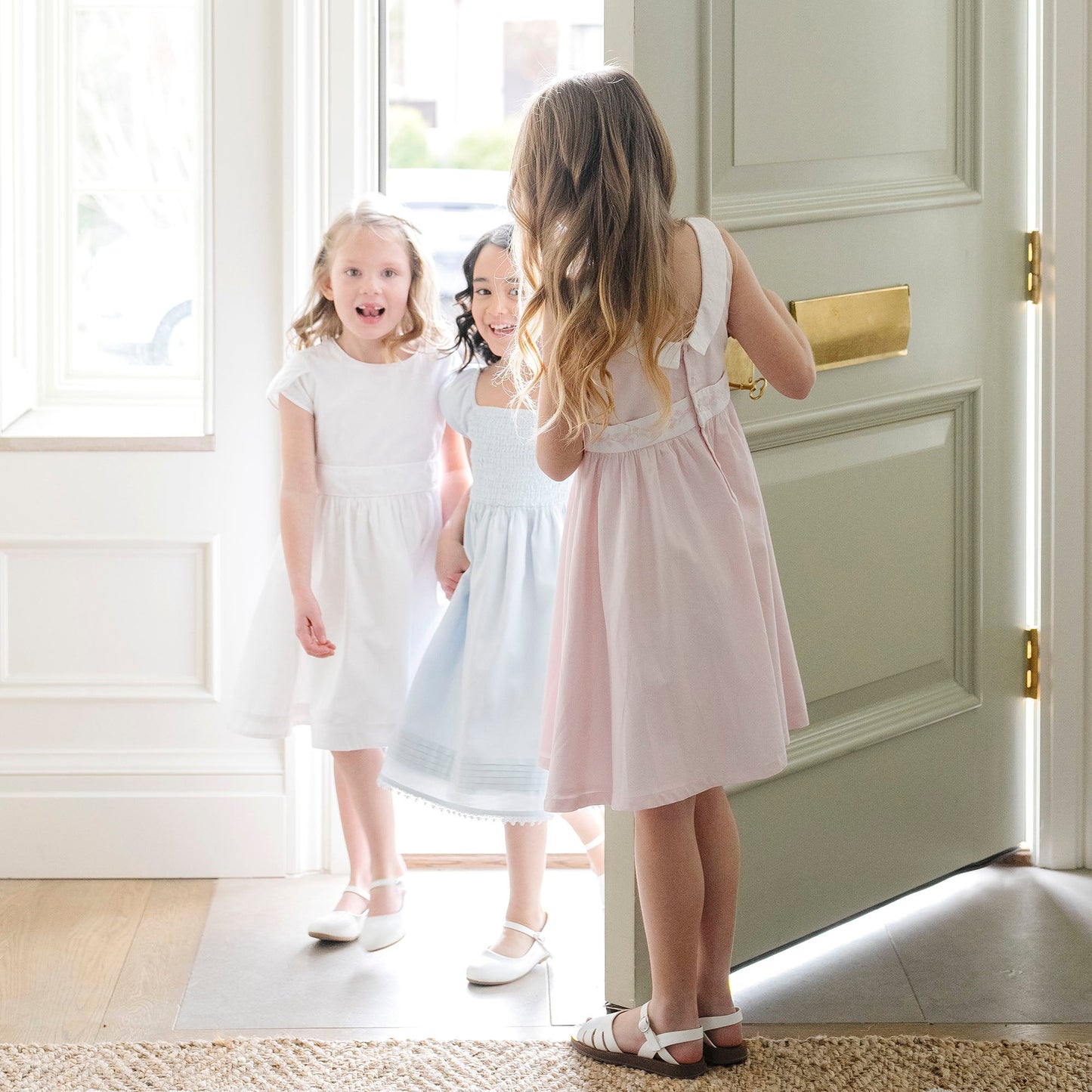 Organic Girls Sateen Party Dress - Pale Pink