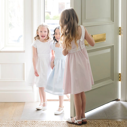 Organic Girls Sateen Party Dress - Pale Pink