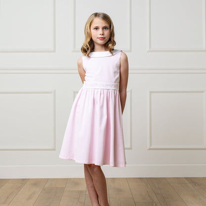 Organic Girls Sateen Party Dress - Pale Pink
