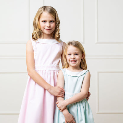 Organic Girls Sateen Party Dress - Pale Pink