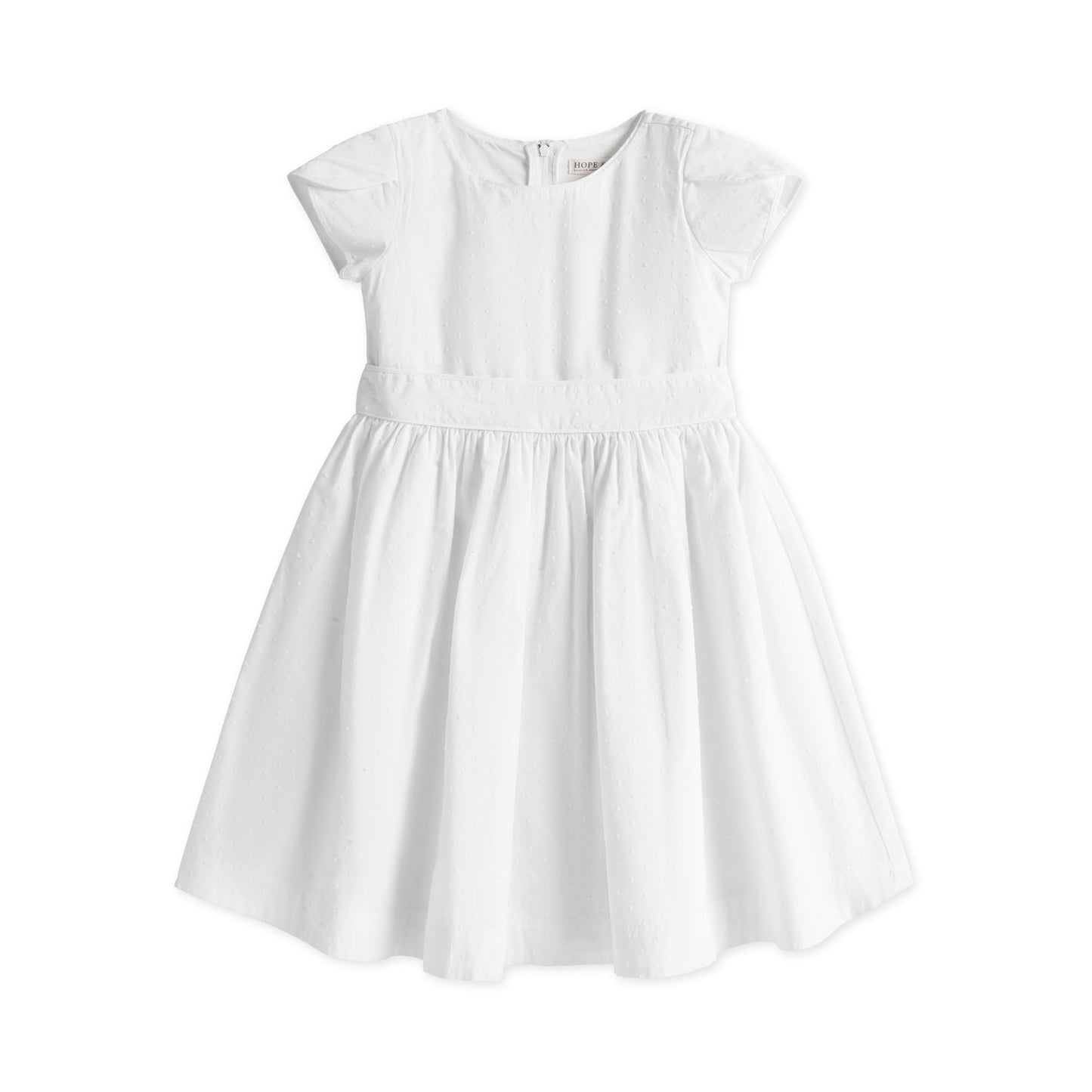 Girls Organic Tulip Sleeve Party Dress - White