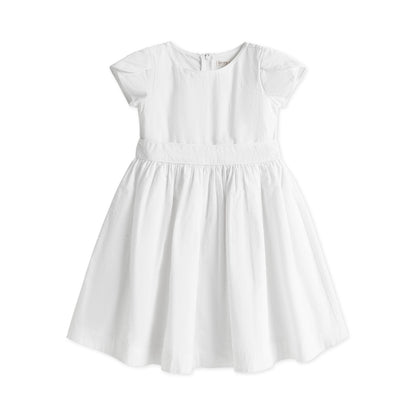Girls Organic Tulip Sleeve Party Dress - White