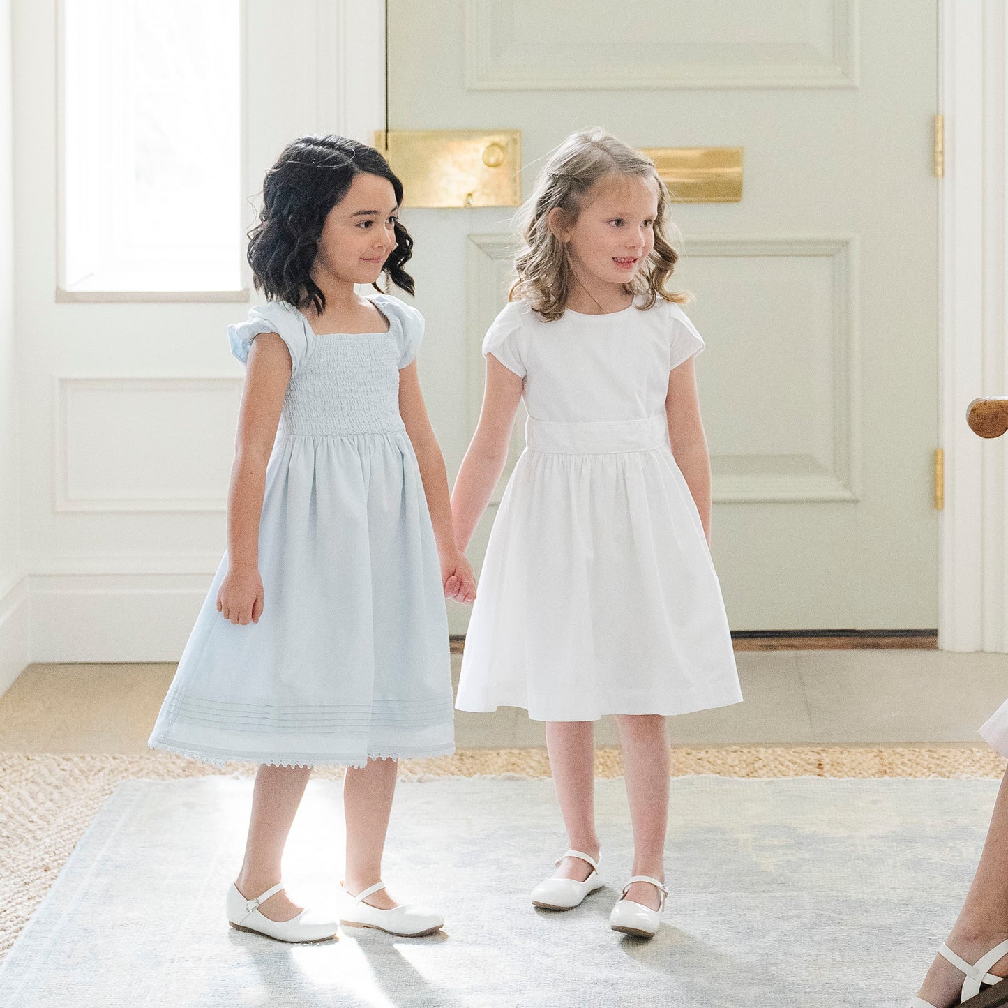 Girls Organic Tulip Sleeve Party Dress - White