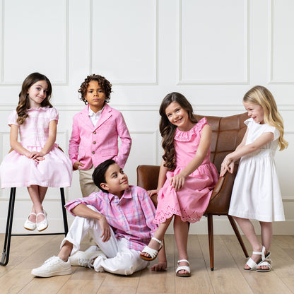 Girls Organic Tulip Sleeve Party Dress - White