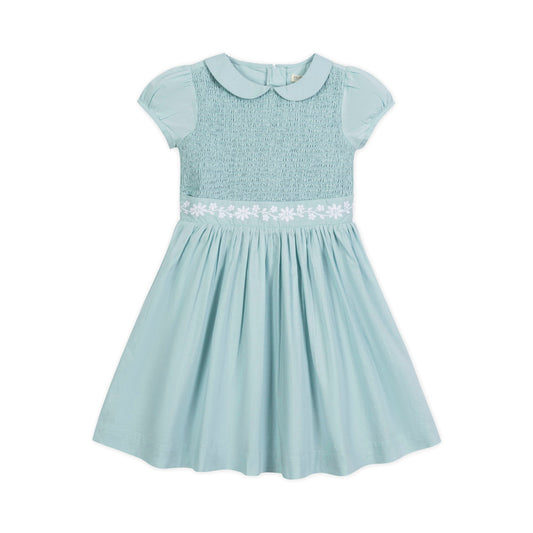Organic Girls Puff Sleeve Smocked Party Dress