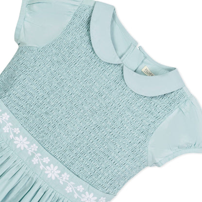Organic Girls Puff Sleeve Smocked Party Dress