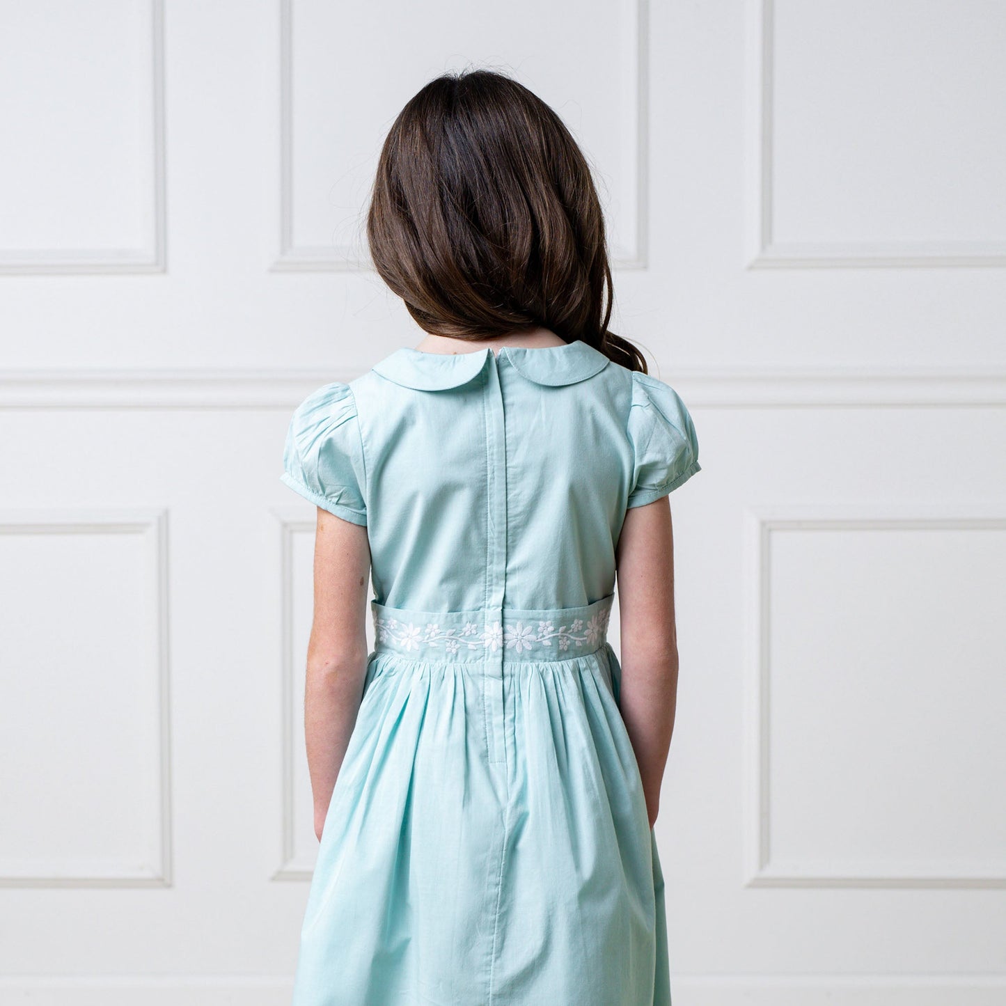 Organic Girls Puff Sleeve Smocked Party Dress