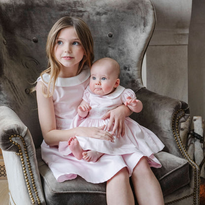 Organic Girls Sateen Party Dress - Pale Pink