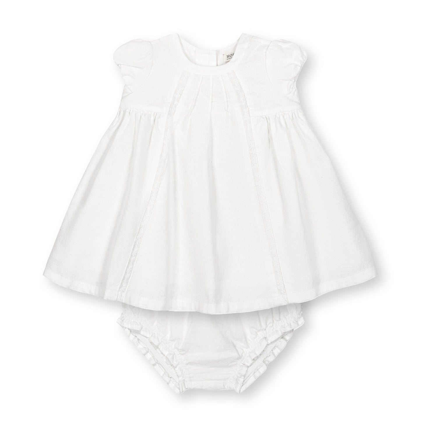 Special Occasion Linen Pintuck Baby Dress