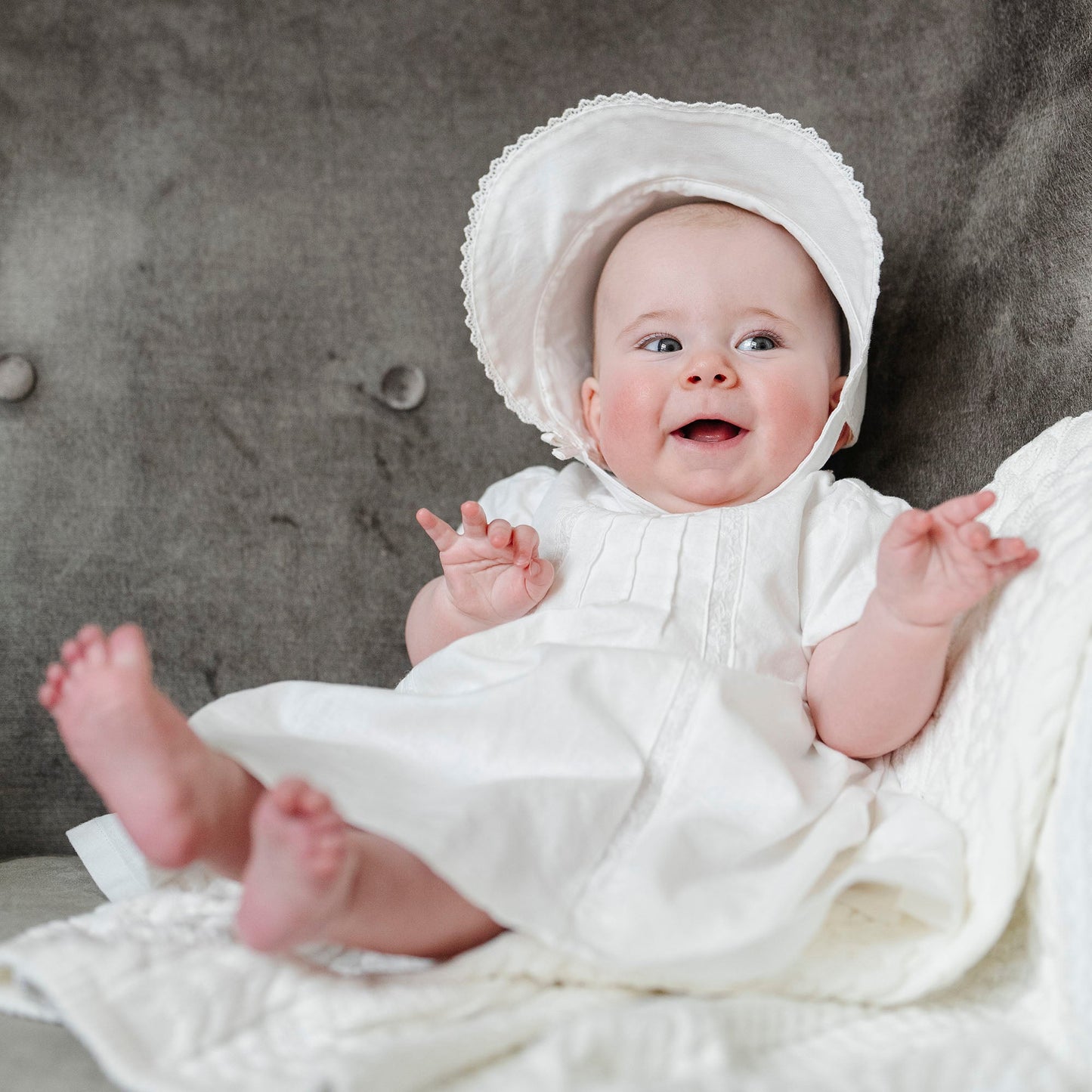 Special Occasion Linen Pintuck Baby Dress