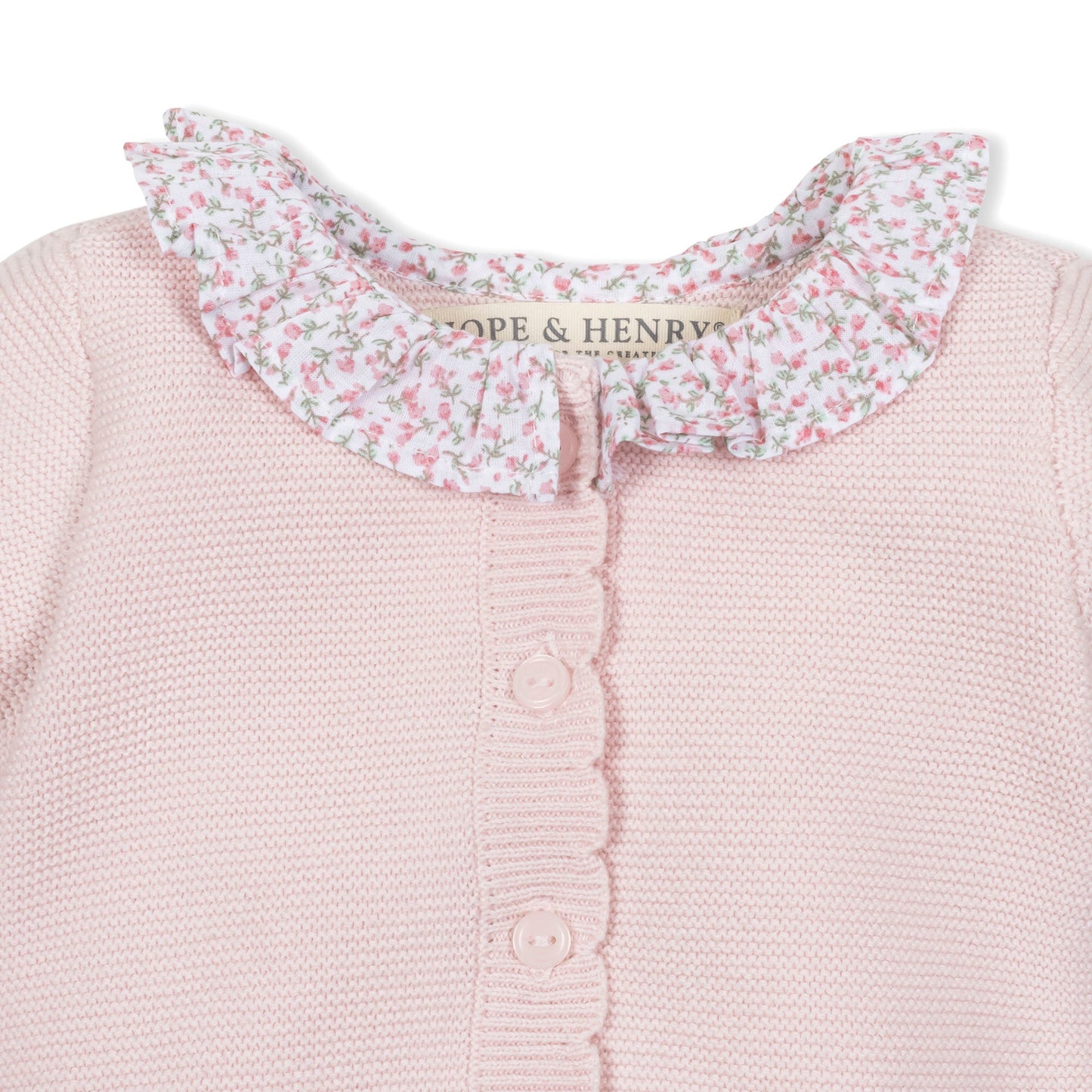 Baby Girl Organic Ruffle Collar Sweater Romper