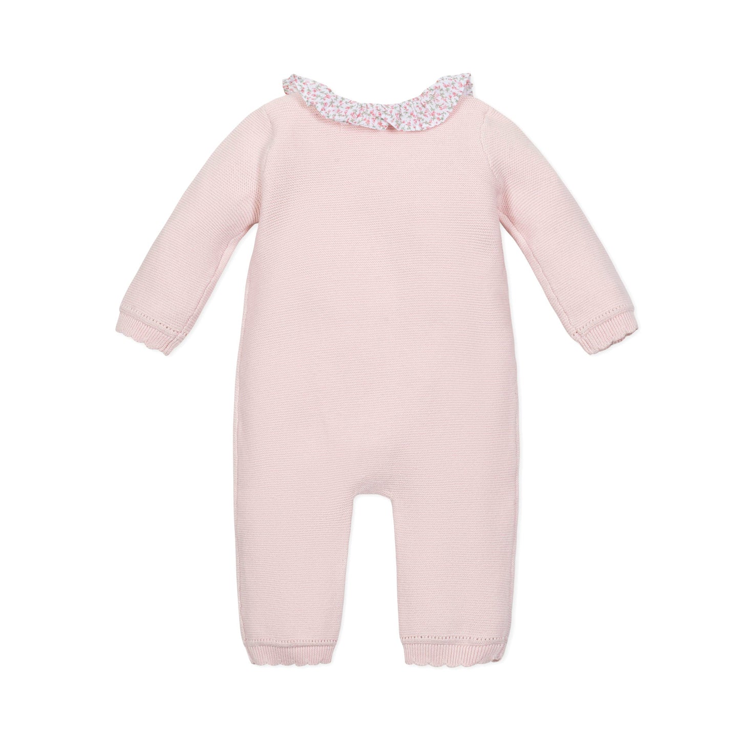 Baby Girl Organic Ruffle Collar Sweater Romper