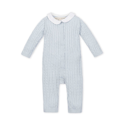 Baby Boy Organic Peter Pan Collar Sweater Romper