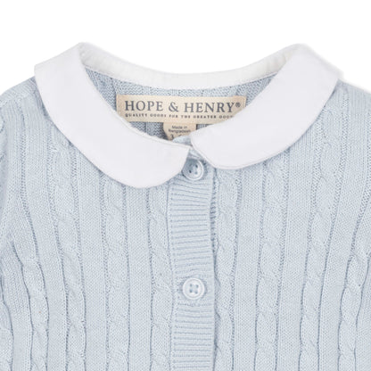 Baby Boy Organic Peter Pan Collar Sweater Romper