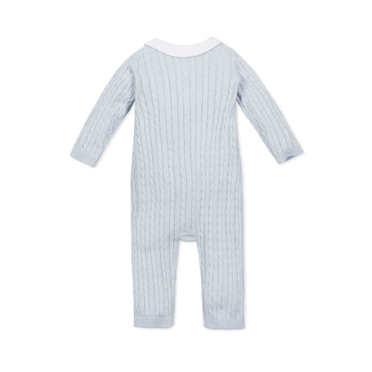 Baby Boy Organic Peter Pan Collar Sweater Romper