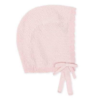 Baby Girl Organic Sweater Bonnet and Bootie Set - Pale Pink