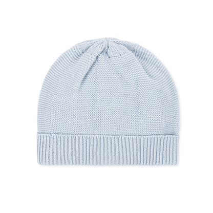 Organic Knit Baby Beanie & Bootie Set - Airy Blue