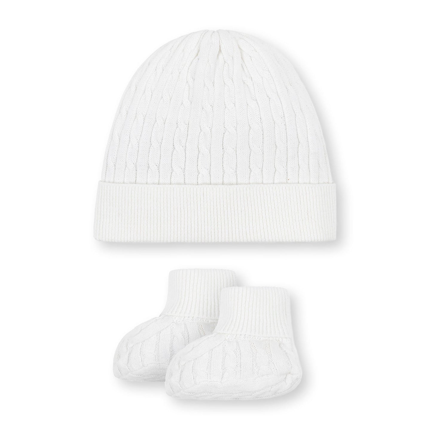 Organic Baby Sweater Beanie and Bootie Set